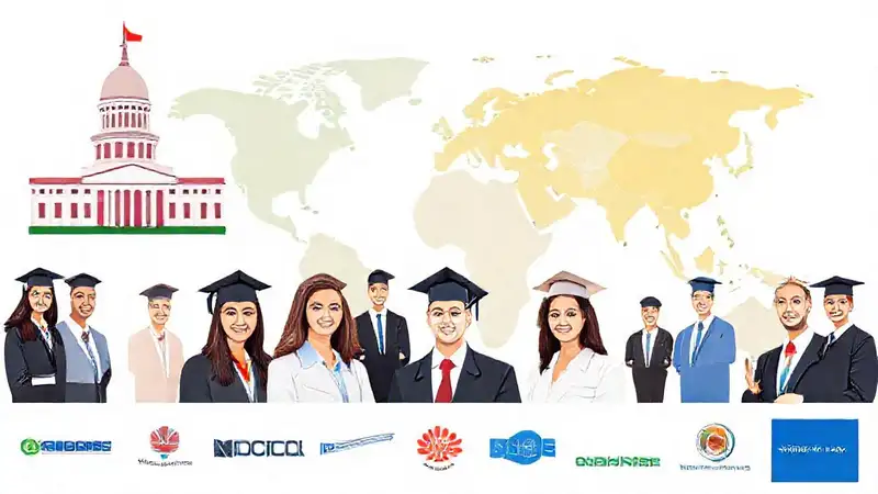 Entorno profesional global con diversidad y logos