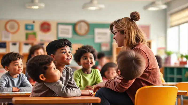 Maestro escucha con empatía a estudiantes diversos