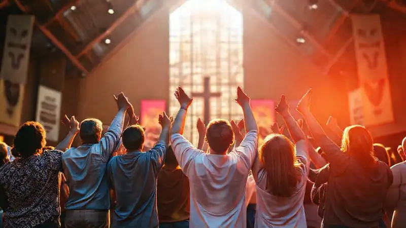 Diversas personas unen manos en celebración comunitaria
