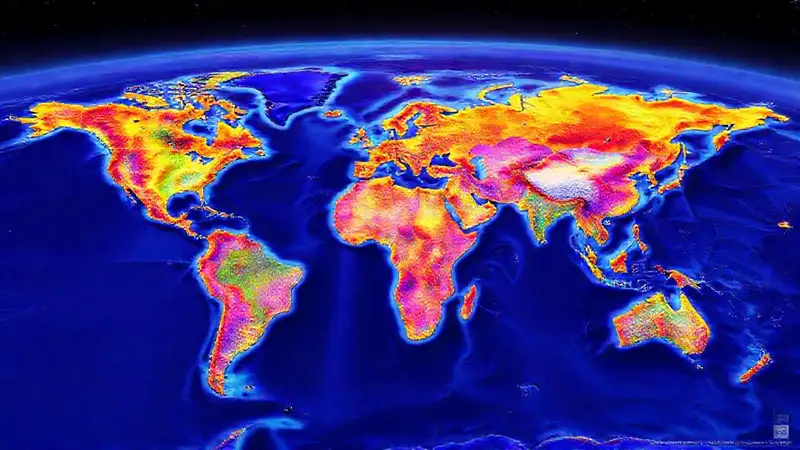 Mapas digitales con datos coloridos y modernos