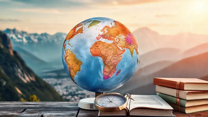 Globo con mapas