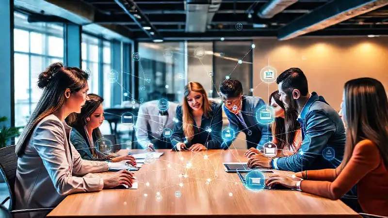 Profesionales colaborando en un entorno innovador