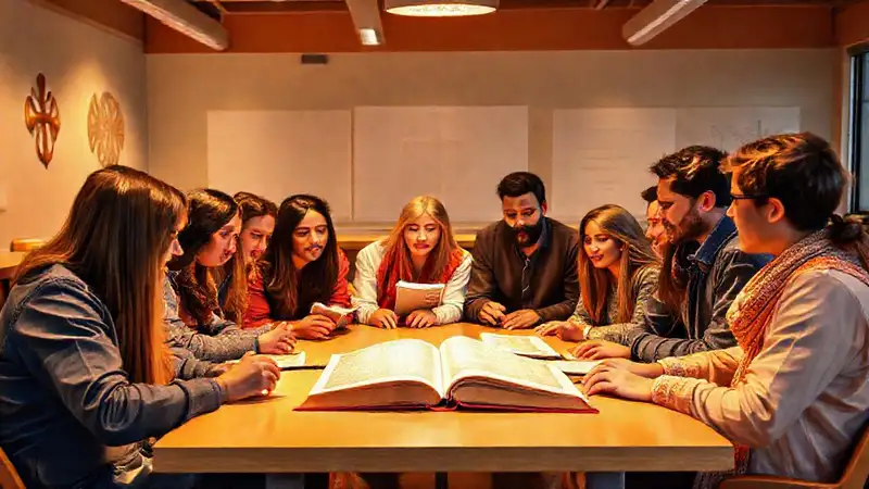 Estudiantes discuten en aula con motivos religiosos