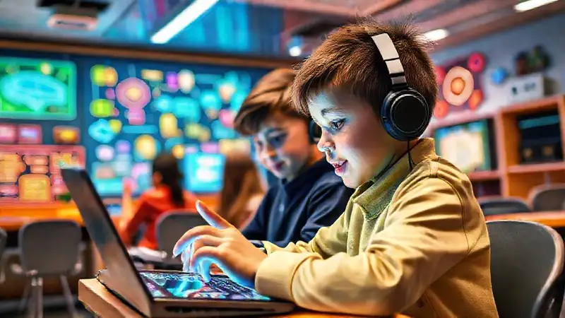 Estudiante interactúa con interfaces digitales innovadoras
