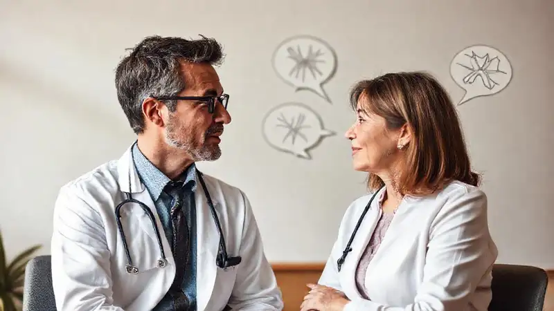 Doctor y paciente en comunicación empática efectiva