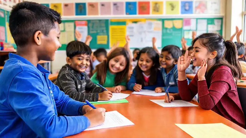 Niños participan activamente en actividades educativas
