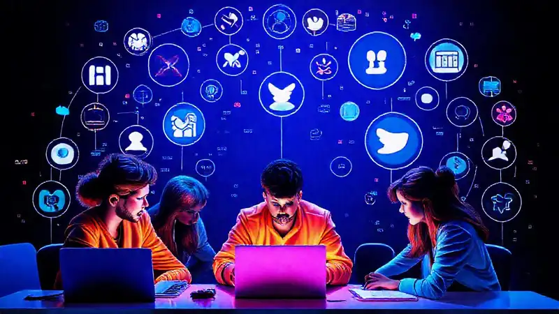 Iconos digitales, estudiantes diversos, comunidad virtual inclusiva