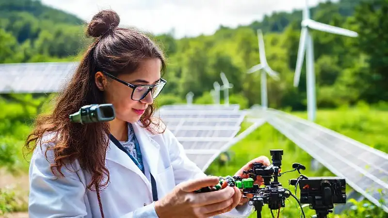 Estudiante investiga gadgets ecológicos en exteriores