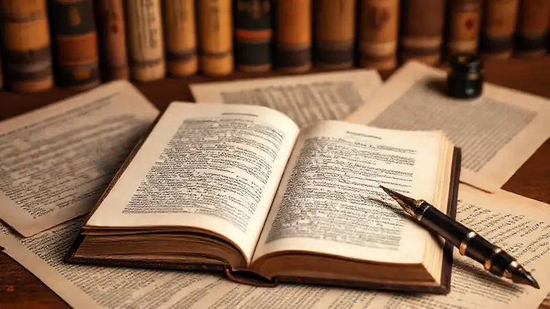 Libro abierto con citas y ambiente clásico