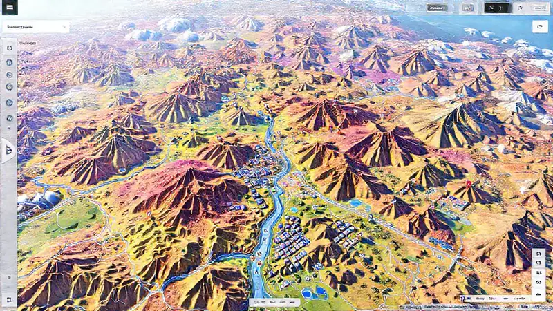 Mapas digitales con datos y estilo futurista