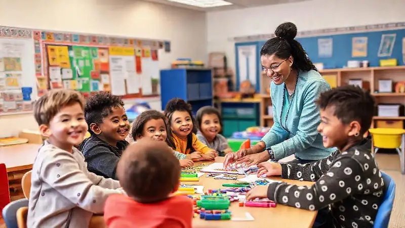 Aula inclusiva con enseñanza colaborativa y recursos