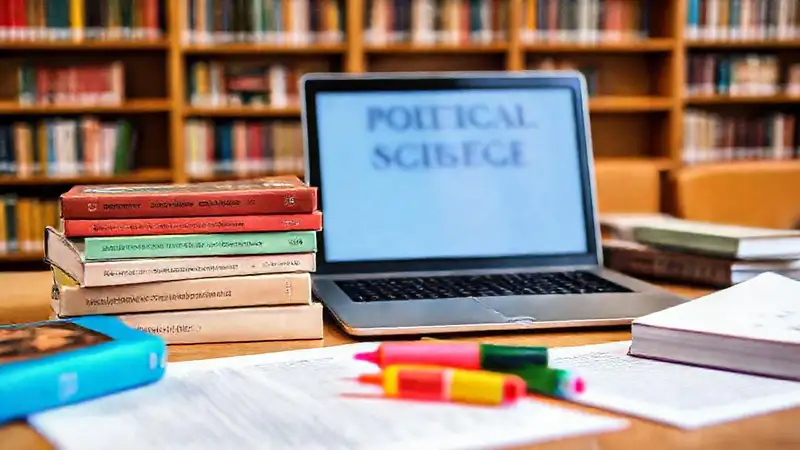 Materiales de estudio para política en biblioteca