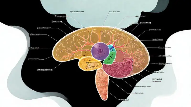 Diagrama científico de estructuras celulares coloridas