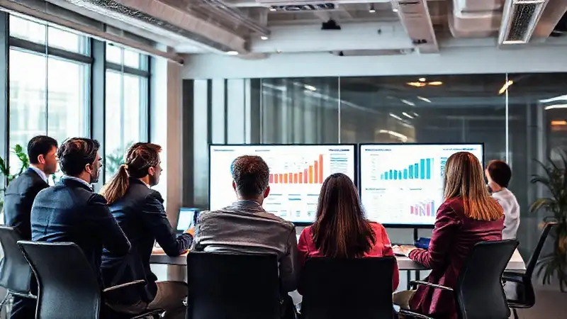 Equipo de negocios colaborando en oficina moderna