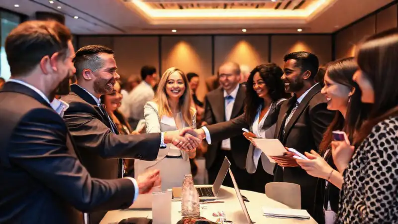 Evento de networking con empresarios y colaboración