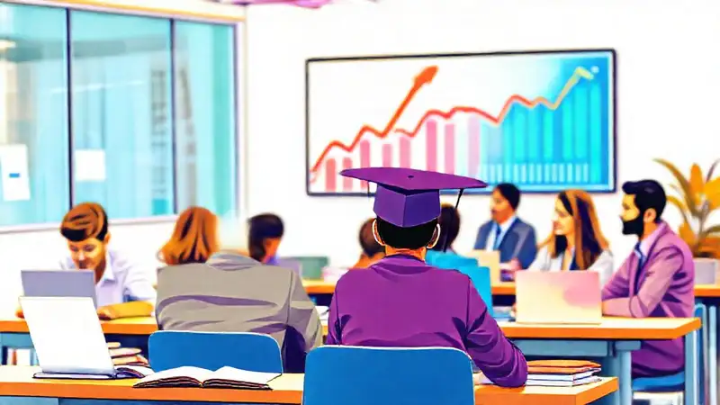 Estudiantes y profesionales en entorno de crecimiento