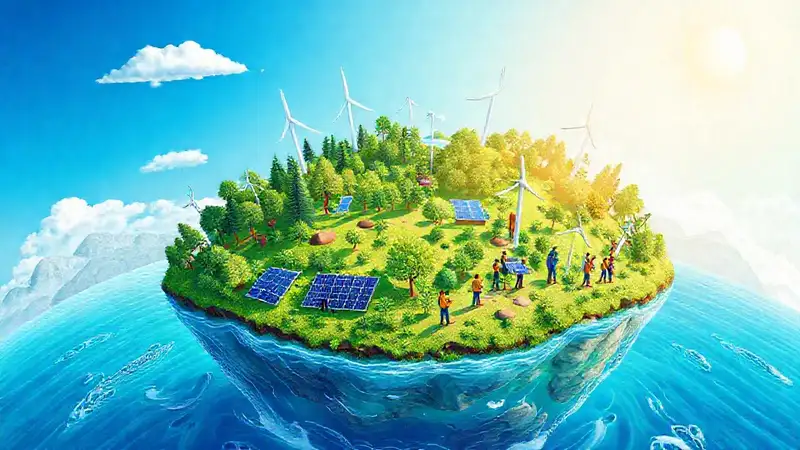 La Tierra ecológica y sostenible en armonía
