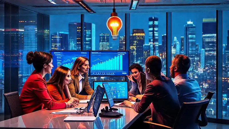 Oficina moderna con equipo diverso e innovador