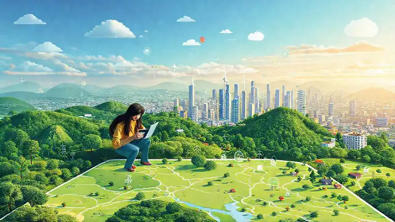 Estudiantes analizan mapas de paisajes sostenibles