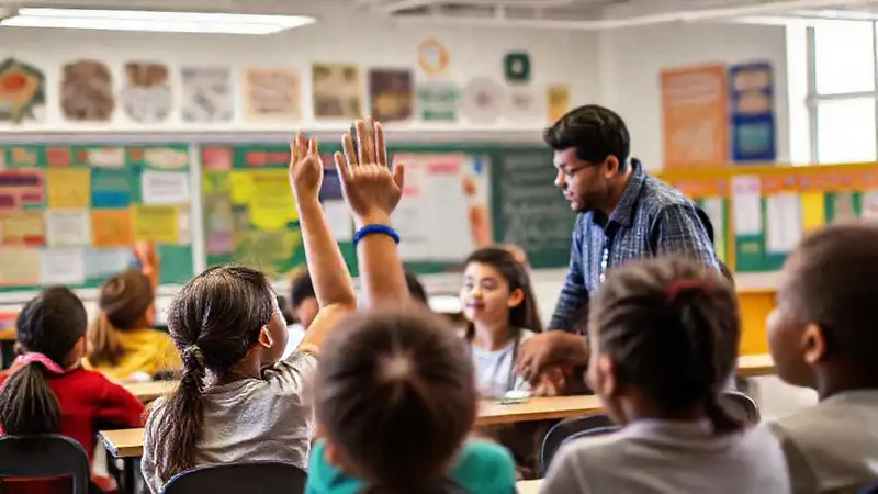 Estudiante participando en aula diversa y activa