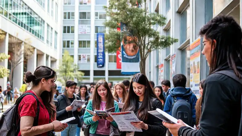 Estudiantes discuten política en campus universitario