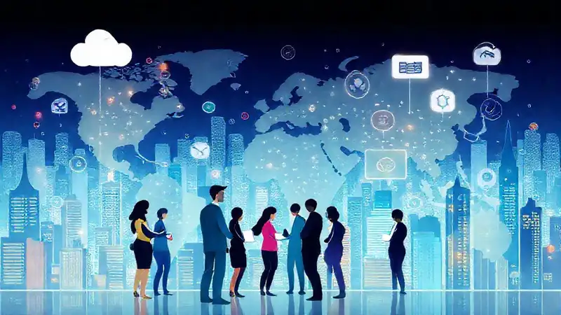 Empresa global con tecnología y colaboración moderna