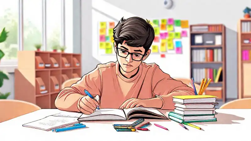Estudiante motivado estudiando en un ambiente inspirador