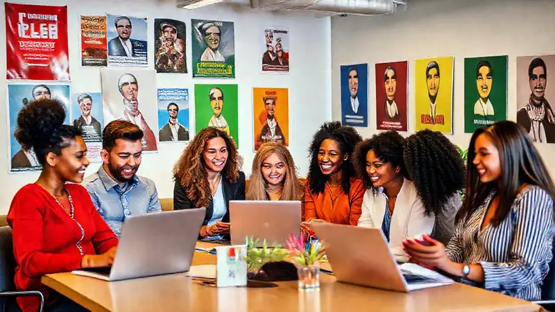 Profesionales jóvenes colaborando en oficina moderna