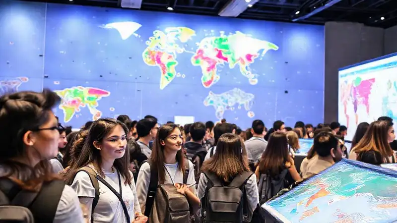 Estudiantes interactúan en evento temático de mapas