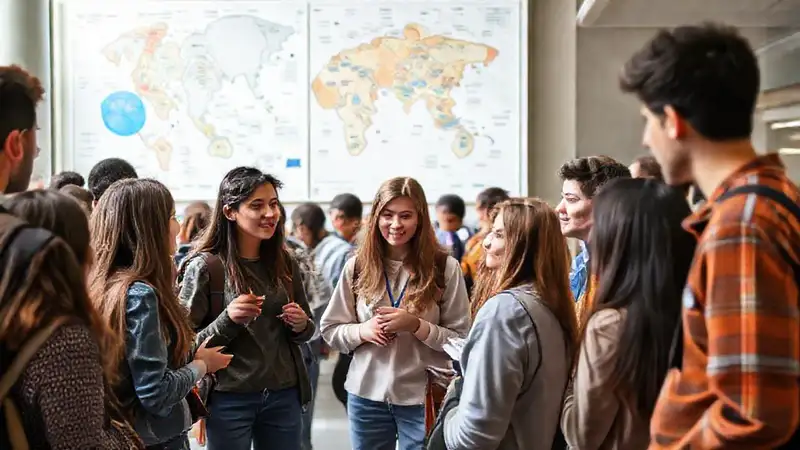 Estudiantes conectan en campus universitario