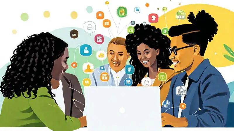 Profesionales colaborando en temas ecológicos digitales