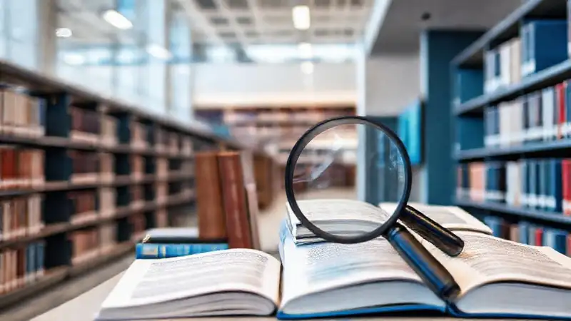 Biblioteca moderna con libros y tecnología institucional