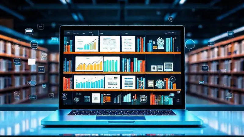Interfaz moderna de biblioteca digital y investigación