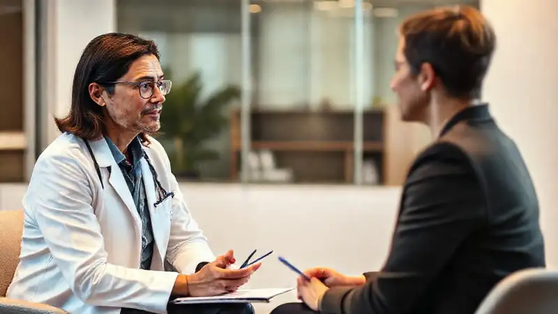 Psicólogo en entrevista en oficina profesional