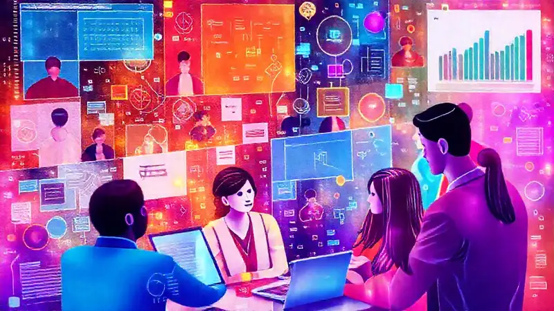 Comunidades en línea con ideas y gráficos