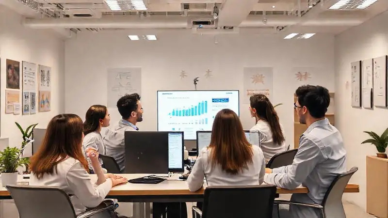 Entorno laboral moderno y colaborativo positivo