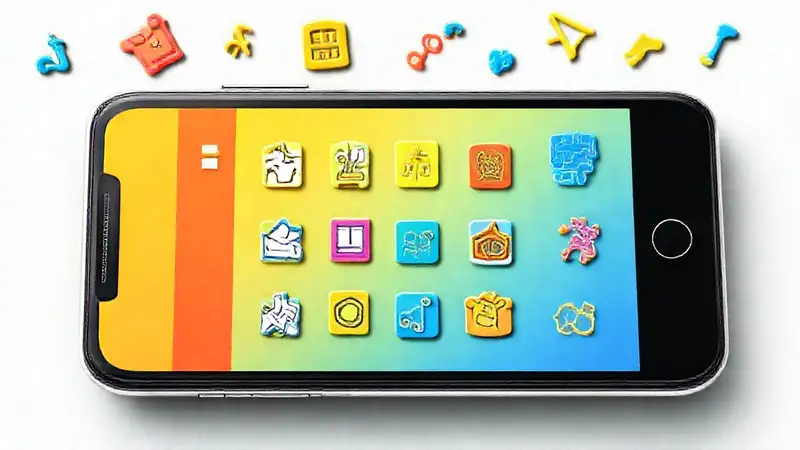 Pantalla de tablet educativa con símbolos matemáticos