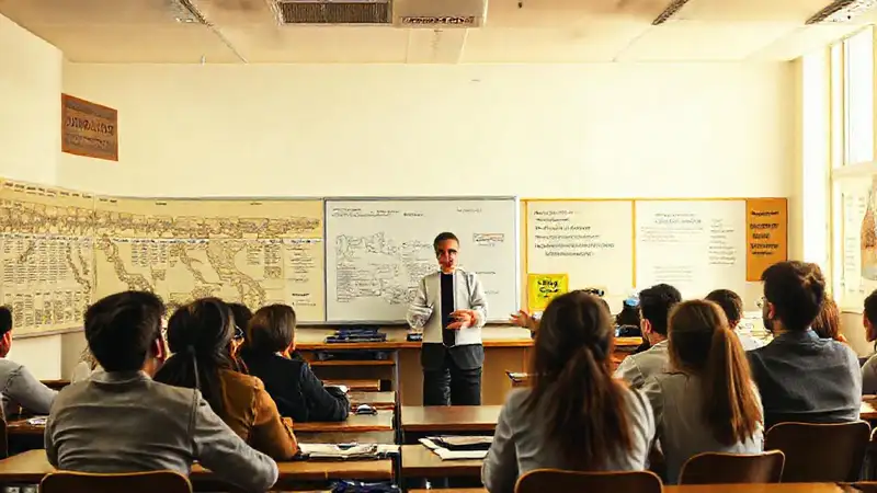 Maestro inspirador en aula motivadora y diversa