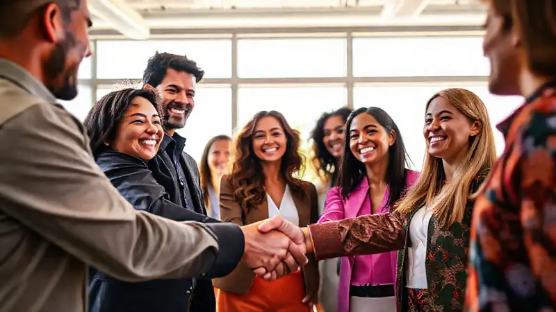 Persona saludando con actitud positiva y profesional