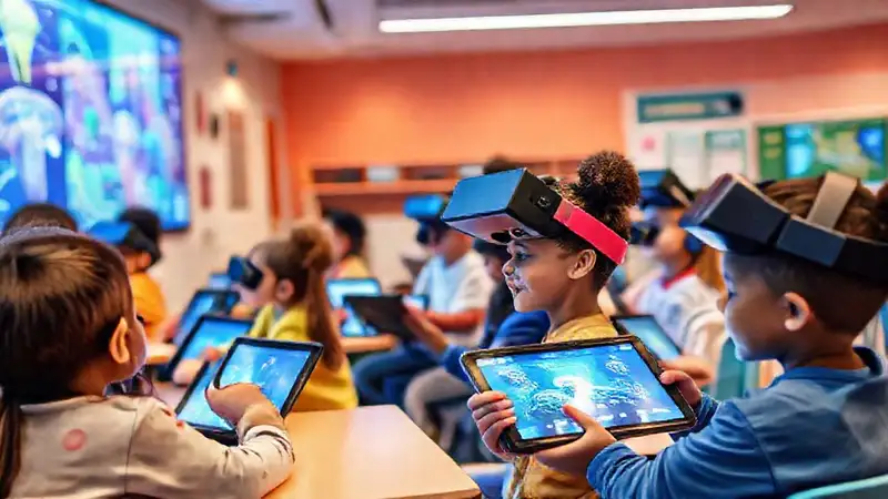 Aula moderna inclusiva con tecnología innovadora
