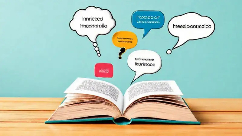 Libro con símbolos y burbujas de comunicación