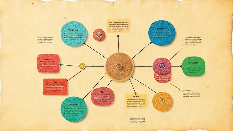 Diagramas lingüísticos modernos con colores vibrantes