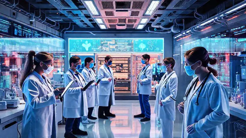 Tecnología médica innovadora y profesional futurista