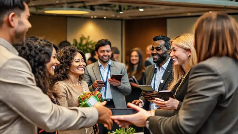Evento profesional diverso de colaboración y networking