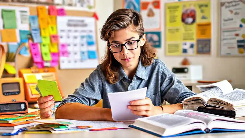 Estudiante preparado con estudio organizado y motivado