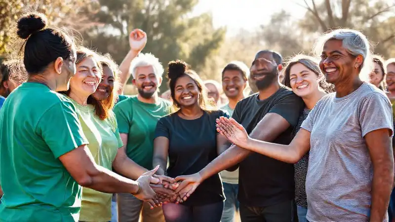 Voluntarios unidos en armonía y esperanza